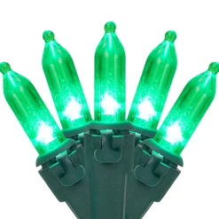 Northlight 50Ct Green Led Mini Christmas Lights, 16.25Ft Green Wire