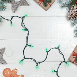 Northlight 50Ct Green Led Mini Christmas Lights, 16.25Ft Green Wire