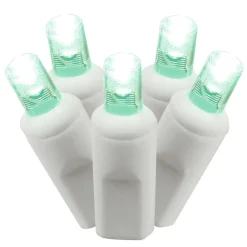 Vickerman 50Ct Green Led Wide Angle Mini Commercial Grade Christmas Lights - 24 Ft White Wire