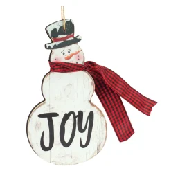 Melrose Snowmen>6Ct "Joy And Noel" Snowman Christmas Ornaments 7.25"
