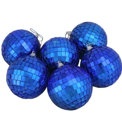 Northlight Balls>6Ct Lavish Blue Mirrored Disco Ball Christmas Ornaments 3.25" (80Mm)