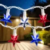 Northlight 30Ct Led Patriotic Stars Fourth Of July String Light Set, 7Ft White Wire