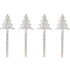 Outdoor Decorations*Northlight 4Ct Lighted Christmas Tree Pathway Marker With Lawn Stakes White Wire - Clear Lights