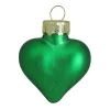 Whitehurst Hearts>56Ct Matte Green Glass Heart Christmas Ornaments 1.75" (45Mm)