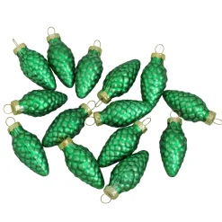 Whitehurst Pine Cones>56Ct Matte Green Glass Pinecone Christmas Ornaments 1.75" (45Mm)