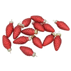 Whitehurst Pine Cones>56Ct Matte Red Glass Pinecone Christmas Ornaments 1.75" (45Mm)
