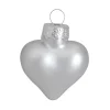 Whitehurst Hearts>56Ct Matte Silver Glass Heart Christmas Ornaments 1.75" (45Mm)