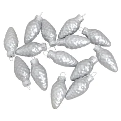 Whitehurst Pine Cones>56Ct Matte Silver Glass Pinecone Christmas Ornaments 1.75" (45Mm)