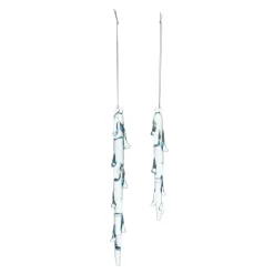Melrose Icicles>12Ct Melted Glass Icicle Christmas Drop Ornaments 7"