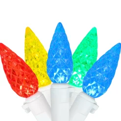 Northlight 70Ct Multi-Color Faceted Led C6 Christmas Light Set - 24.25Ft White Wire