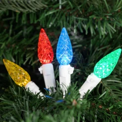 Northlight 70Ct Multi-Color Faceted Led C6 Christmas Light Set - 24.25Ft White Wire