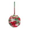 Melrose Balls>4Ct Multicolor Knitted Christmas Ball Ornaments 3.75" (95Mm)