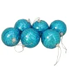 Northlight Balls>6Ct Peacock Blue Mirrored Disco Ball Christmas Ornaments 3.25" 80Mm