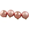 Northlight Glass Balls>4Ct Pink 2-Finish Glass Christmas Ball Ornaments 4" (100Mm)