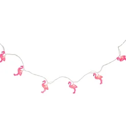 Northlight 10Ct Pink Flamingo Summer Patio String Light Set, 7.25Ft White Wire