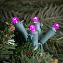 Northlight 50Ct Pink Led Wide Angle Christmas Lights, 16.25Ft Green Wire