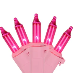 Northlight 100Ct Pink Mini Christmas Light Set, 20Ft Pink Wire