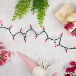 Northlight 100Ct Pink Mini Christmas Light Set, 20.25Ft Green Wire