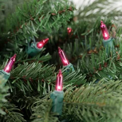 Northlight 100Ct Pink Mini Christmas Light Set, 20.25Ft Green Wire