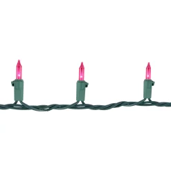 Northlight 100Ct Pink Mini Christmas Light Set, 20.25Ft Green Wire