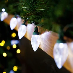 Northlight 25Ct Pure White Led C9 Mini Christmas Lights, 16Ft Green Wire