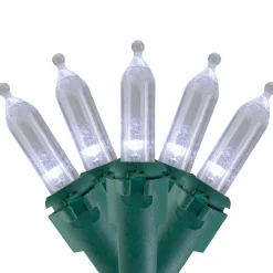 Northlight 50Ct Pure White Led Mini Christmas Lights, 16.25Ft Green Wire