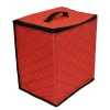Northlight Ornament Storage>48Ct Red And Black Quilted Zip Up Christmas Ornament Storage Tub