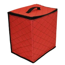 Northlight Ornament Storage>48Ct Red And Black Quilted Zip Up Christmas Ornament Storage Tub