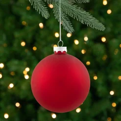 Northlight Glass Balls>4Ct Red And Gold 2-Finish Glass Christmas Ball Ornaments 4" (100Mm)