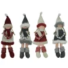 Northlight Fantasy & Sci Fi>4Ct Red And Gray Girls With Scarves Christmas Doll Ornaments 12"