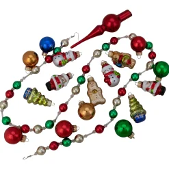 Northlight Miniatures>18Ct Red And Green Beaded Garland With Christmas Ornaments 30"