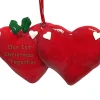 Roman Hearts>24Ct Red And Green Our 1St Christmas Together Christmas Ornaments 4.25"