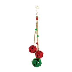 Melrose Bells & Jingle Buddies>6Ct Red And Green Sleigh Bell Drop Christmas Ornaments 13.5"
