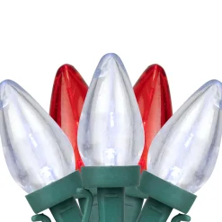 Northlight 25Ct Red And Pure White Led C7 Christmas Lights - 16Ft Green Wire