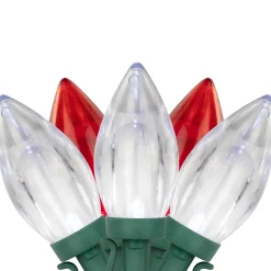 Northlight 25Ct Red And Pure White Led C9 Christmas Lights, 16Ft Green Wire