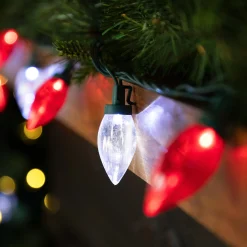 Northlight 25Ct Red And Pure White Led C9 Christmas Lights, 16Ft Green Wire