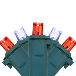 Northlight 50Ct Red And White Led Wide Angle Christmas Lights, 16.25Ft Green Wire