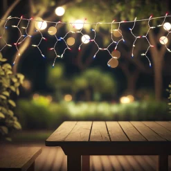 Northlight 105Ct Red, Clear And Blue Christmas Mini Icicle Lights - 6.5Ft, White Wire