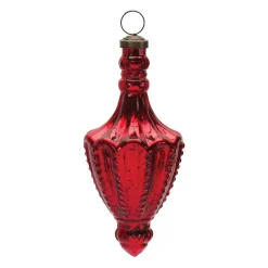 Melrose Pendants & Drops>6Ct Red Glass Finial Christmas Drop Ornaments 7.25"