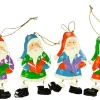 CC Christmas Decor Santa Claus>192Ct Red Iridescent Glittered Santa Claus Caroler Christmas Ornaments 5.5"