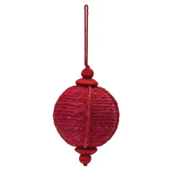 Melrose Pendants & Drops>4Ct Red Knitted Onion Christmas Ornaments 6"