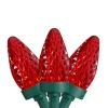 Northlight 50Ct Red Led C7 Faceted Christmas Lights, 21Ft Green Wire