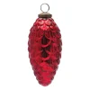 Melrose Pendants & Drops>6Ct Red Mercury Glass Pinecone Christmas Drop Ornaments 6.75"