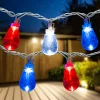 Northlight 10Ct Red, White And Blue Led Edison Style Lights, 9Ft White Wire