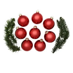 Whitehurst Glass Balls>8Ct Red Xmas Shiny Glass Christmas Ball Ornaments 3.25" (80Mm)