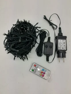 Hi-Line Gifts 200Ct Rgb Led Multi Function Timed Pattern Christmas String Light Set, 65.25Ft Black Wire