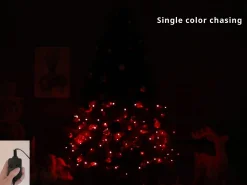 Hi-Line Gifts 200Ct Rgb Led Multi Function Timed Pattern Christmas String Light Set, 65.25Ft Black Wire