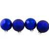 Northlight Glass Balls>4Ct Royal Blue 2-Finish Glass Christmas Ball Ornaments 4" (100Mm)