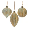Melrose Balls>12Ct Rustic Brown And Blue Distressed Ribbed Glass Christmas Ornaments 5.5"