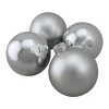 Northlight Glass Balls>4Ct Shiny And Matte Silver Christmas Glass Ball Ornaments 4" (100Mm)